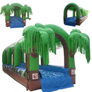tropical inflatable water slides palm tree jungle